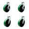 Service Caster 10'' Heavy Duty Green Poly on Cast Iron Caster Set 4 Swivel Locks 2 Brakes, 4PK CRAN-KP92S1030-PUR-GB-SLB-BSL-2-BSL2 - alternate 1